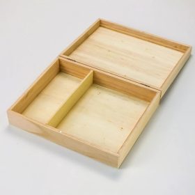 Natúr fa macaronos doboz - 20x25 cm