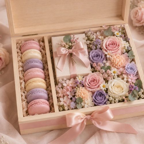 Natúr fa macaronos doboz - 20x25 cm