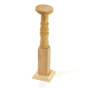 Natúr fa gyertyatartó, szögletes - 20 cm
