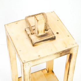 Fa dekor lanterna zárt tetővel - 15x15x36 cm